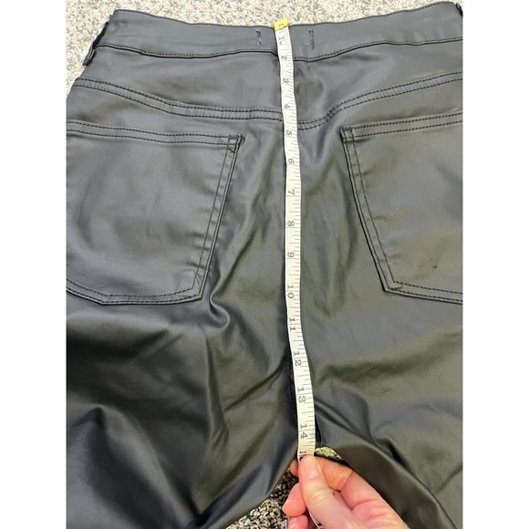 We The Free Black Faux Leather High Rise Slim Straight Leg Pants Size 27 - Picture 13 of 16